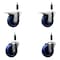 Service Caster 4'' SS Solid Poly Swivel 7/8'' Expanding Stem Caster Set 2 Total Lock Brakes, 4PK SCC-SSEXTTL20S414-SPUS-2-S-2-78 - alternate 1